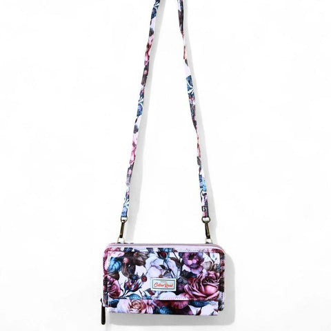 Cotton Road Wallet: Large PINK FLORAL PVC Cellphone Sling Wallet