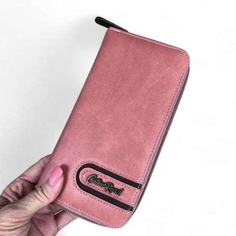 Cotton Road Wallet: Large PINK PU Leather Wallet