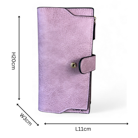 Cotton Road Wallet: Large PINK PU Leather Wallet with CLIP