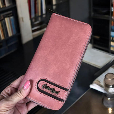 Cotton Road Wallet: Large PINK PU Leather Wallet