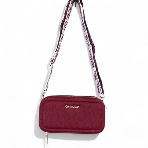 Cotton Road Wallet: Large RED PU Leather Cellphone Sling Wallet
