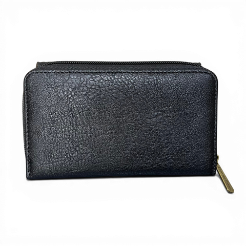 Cotton Road Wallet: MEDIUM BLACK PU Leather