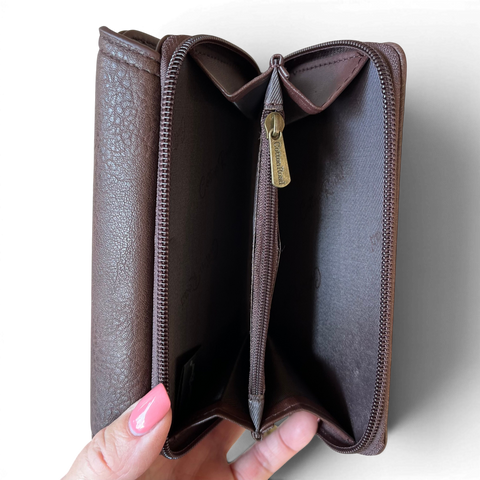 Cotton Road Wallet: MEDIUM BROWN PU Leather Compact & Stylish