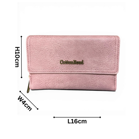 Cotton Road Wallet: MEDIUM PINK PU Leather