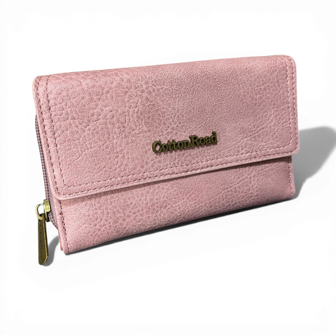 Cotton Road Wallet: MEDIUM PINK PU Leather