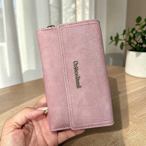 Cotton Road Wallet: MEDIUM PINK PU Leather