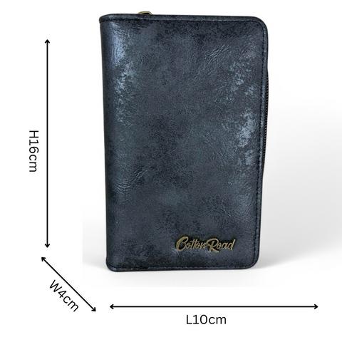 Cotton Road Wallet: Medium BLACK PU Leather Wallet