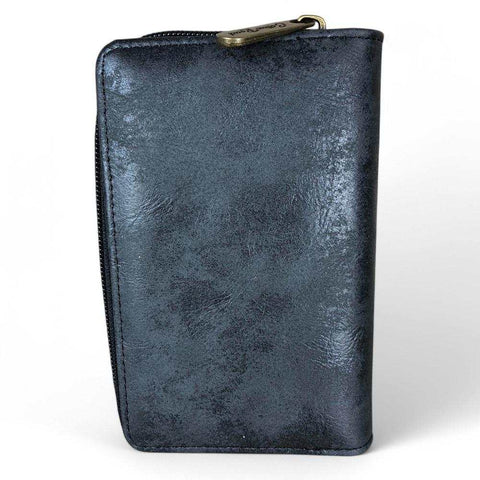 Cotton Road Wallet: Medium BLACK PU Leather Wallet