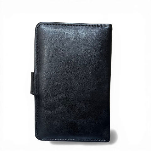 Cotton Road Wallet: Medium BLACK PU Leather with CLIP