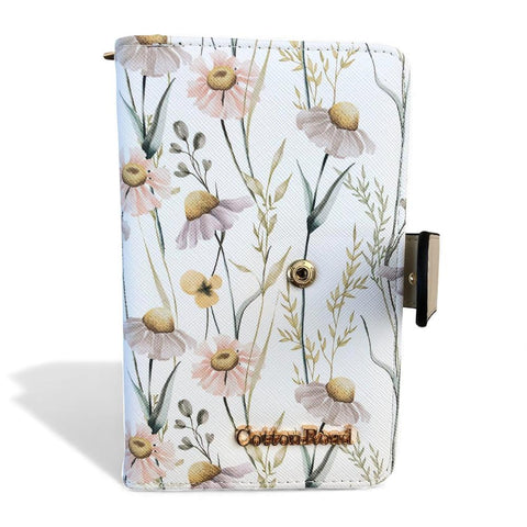 Cotton Road Wallet: Medium IVORY FLORAL PU Leather