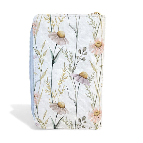 Cotton Road Wallet: Medium IVORY FLORAL PU Leather