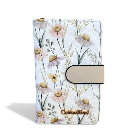 Cotton Road Wallet: Medium IVORY FLORAL PU Leather
