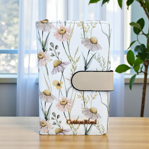 Cotton Road Wallet: Medium IVORY FLORAL PU Leather