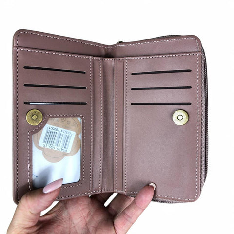 Cotton Road Wallet: Medium PINK PU Leather Wallet