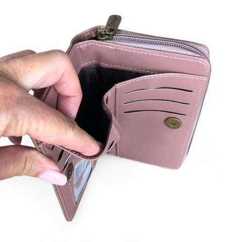 Cotton Road Wallet: Medium PINK PU Leather Wallet