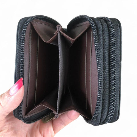 Cotton Road Wallet: Small BLACK PU Leather Wallet