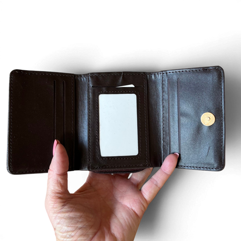Cotton Road Wallet: Small BROWN PU Leather - Compact & Practical