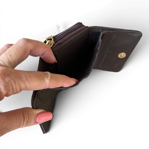 Cotton Road Wallet: Small BROWN PU Leather - Compact & Practical