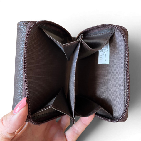 Cotton Road Wallet: Small BROWN PU Leather - Compact & Practical