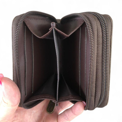 Cotton Road Wallet: Small COFFEE BROWN PU Leather Wallet