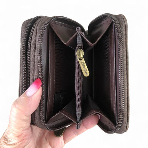 Cotton Road Wallet: Small COFFEE BROWN PU Leather Wallet