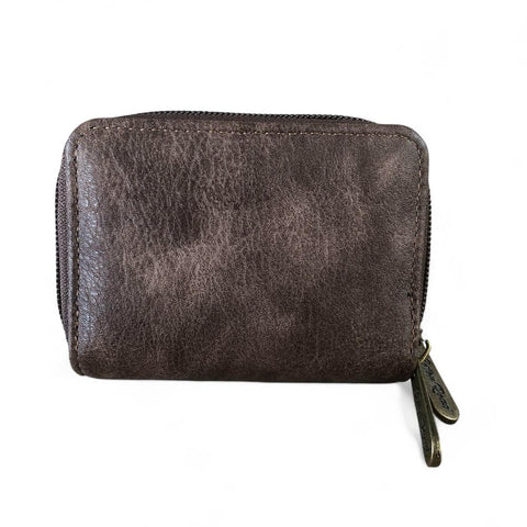 Cotton Road Wallet: Small COFFEE BROWN PU Leather Wallet
