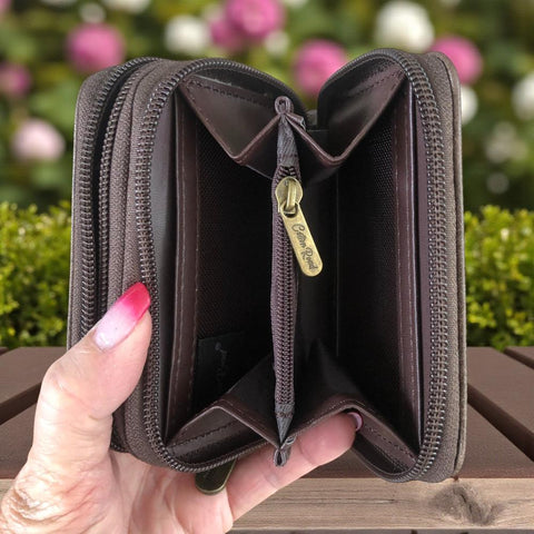 Cotton Road Wallet: Small COFFEE BROWN PU Leather Wallet