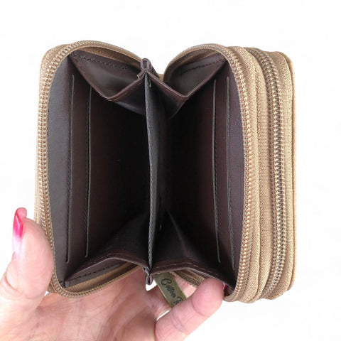 Cotton Road Wallet: Small KHAKI PU Leather Wallet