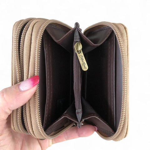 Cotton Road Wallet: Small KHAKI PU Leather Wallet