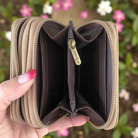 Cotton Road Wallet: Small KHAKI PU Leather Wallet