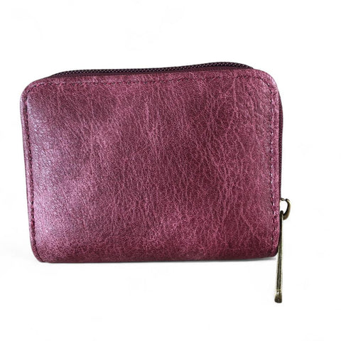 Cotton Road Wallet: Small MAROON PU Leather Wallet