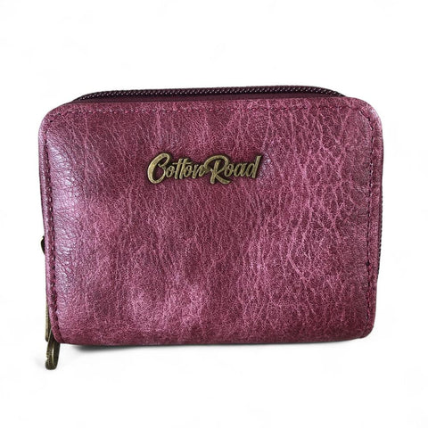 Cotton Road Wallet: Small MAROON PU Leather Wallet