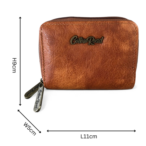 Cotton Road Wallet: Small TAN BROWN PU Leather Wallet
