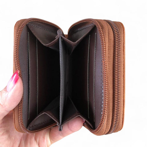 Cotton Road Wallet: Small TAN BROWN PU Leather Wallet