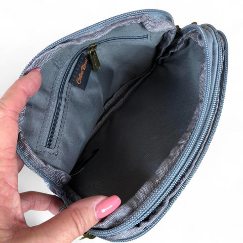 GREY Cotton Road Canvas Mini Sling Bag with PROTEAS