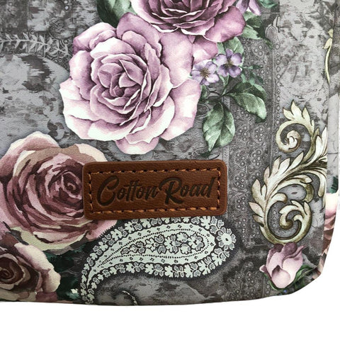 GREY Cotton Road PVC Laptop Bag / Carry Sleeve with Padded Inner and PAISLEY/PINK FLOWERS
