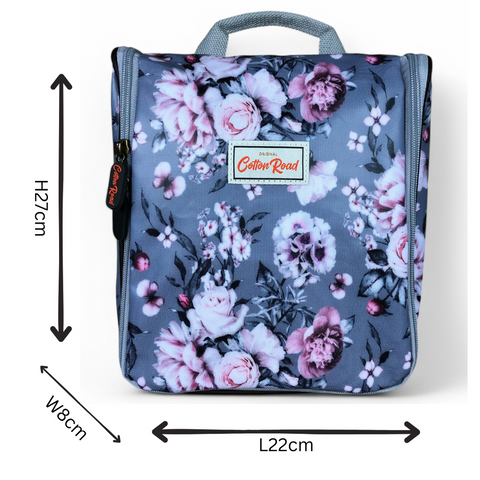 GREY FLORAL Cotton Road PVC Hanging Vanity Bag
