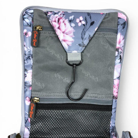 GREY FLORAL Cotton Road PVC Hanging Vanity Bag