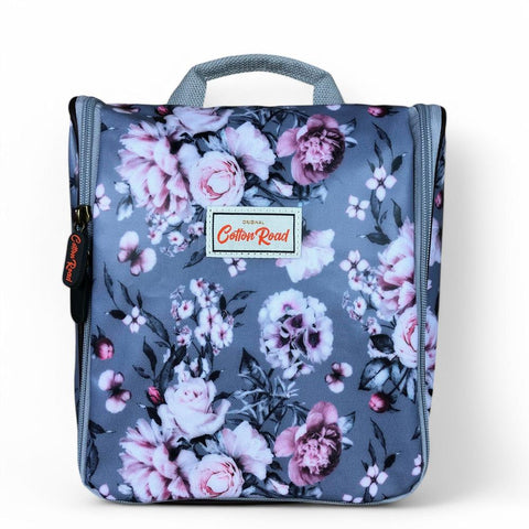 GREY FLORAL Cotton Road PVC Hanging Vanity Bag