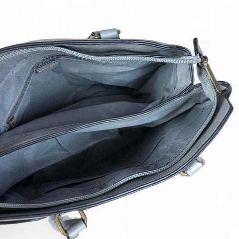 GREY FLORAL PU Leather Cotton Road Handbag