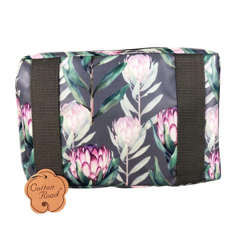 GREY PVC Foldaway WEEKENDER Cotton Road Travel Bag with PROTEAS