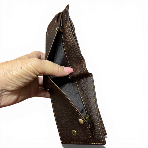 Genuine Leather Wallet: BROWN with Clip for Men