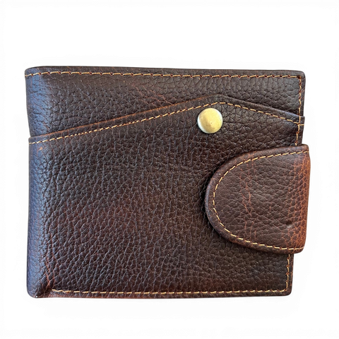 Genuine Leather Wallet: BROWN with Clip for Men