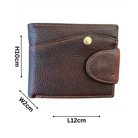 Genuine Leather Wallet: BROWN with Clip for Men
