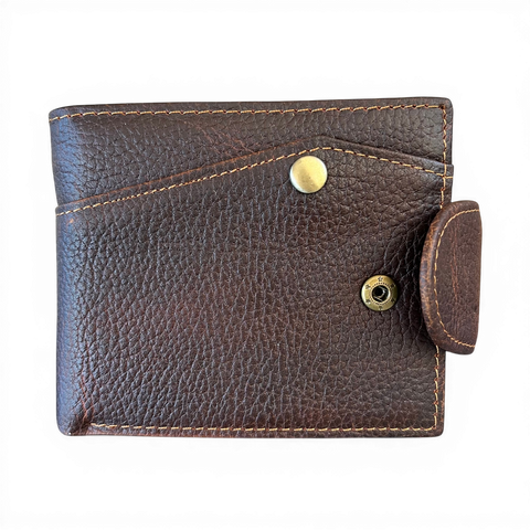 Genuine Leather Wallet: BROWN with Clip for Men