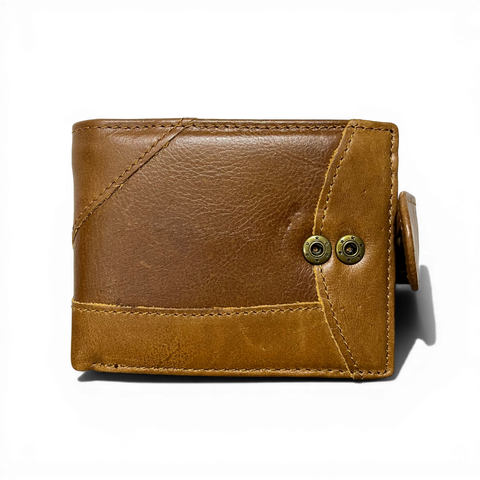 Genuine Leather Wallet: Brown Camel Mountain Wallet for men