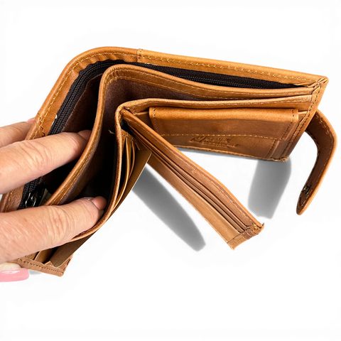 Genuine Leather Wallet: Camel Mountain Wallet for stylish men