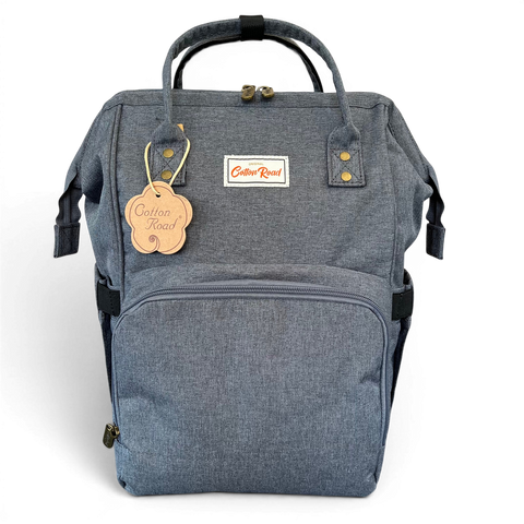 Cotton Road Backpack: Grey Baby Nappy Bag