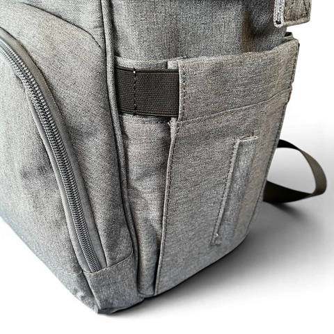 Cotton Road Backpack: Grey Baby Nappy Bag