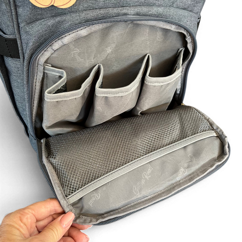 Cotton Road Backpack: Grey Baby Nappy Bag